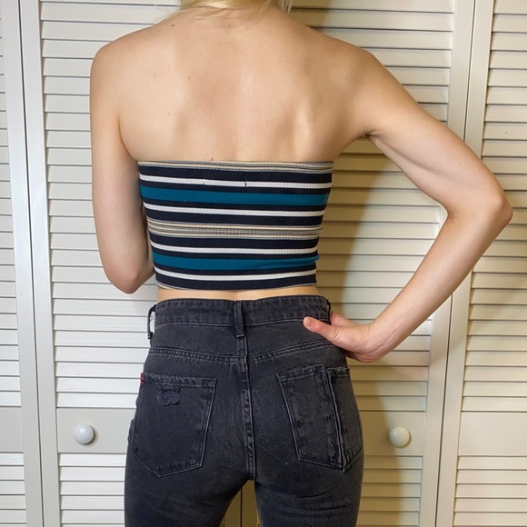 Urban Outfitters Striped Button Front Tube Top. - Picture 6 of 6